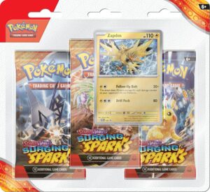 sv8 pokemon surging sparks 3 pack blister zapdos