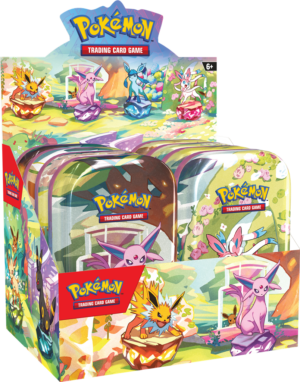 Pokémon Scarlet & Violet Prismatic Evolutions Mini Tin Display