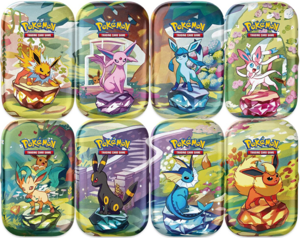 Pokémon Scarlet & Violet Prismatic Evolutions Mini Tin Display